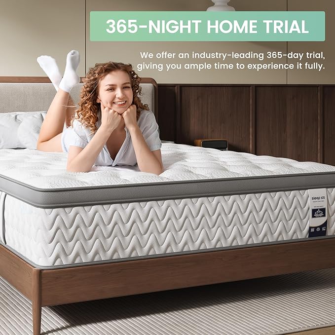 Full Mattress 10 Inch, 5-Zone Deep Sleep Firm Mattress with Extra Lumbar & Shoulder Support, Hotel Collection Hybrid Double Mattresses Pain Relief - Fiberglass Free & No Odor-365 Night Trial