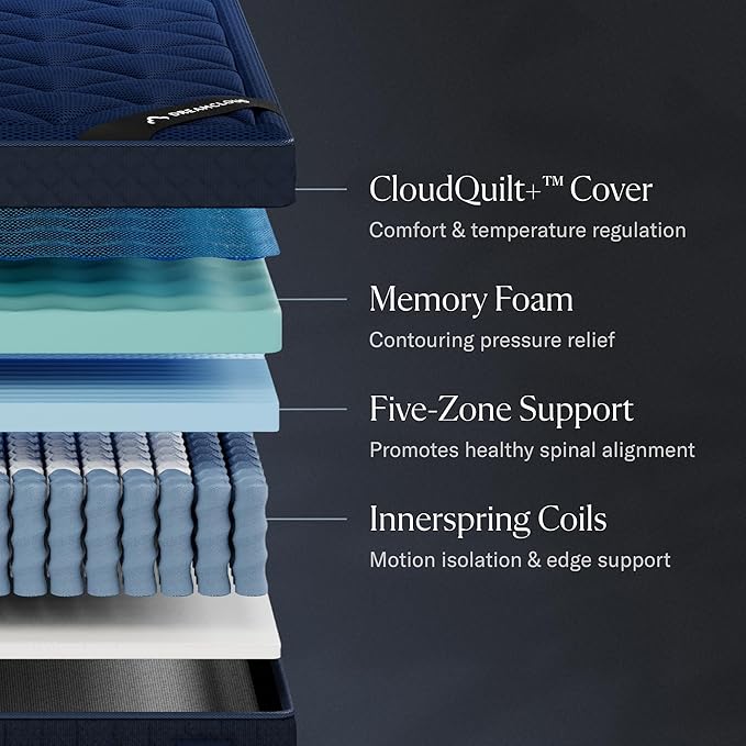 DreamCloud Ultra 15" Twin XL Mattress - Luxury Hybrid Gel Memory Foam - 365 Night Trial - Fiberglass Free - Forever Warranty - Mattress in a Box - CertiPUR-US® Certified