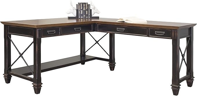 Martin Furniture Hartford Open L-Shaped Desk, Brown