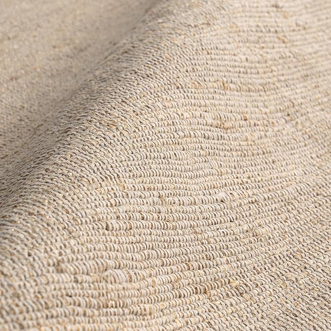 nuLOOM 2'6" x 12' Elfriede Jute & Cotton Hand Woven Area Rug, Natural, Solid Rustic Farmhouse Style, Weaved Design, Natural Fiber, For Bedroom, Living Room, Dining Room, Hallway, Office, Entryway