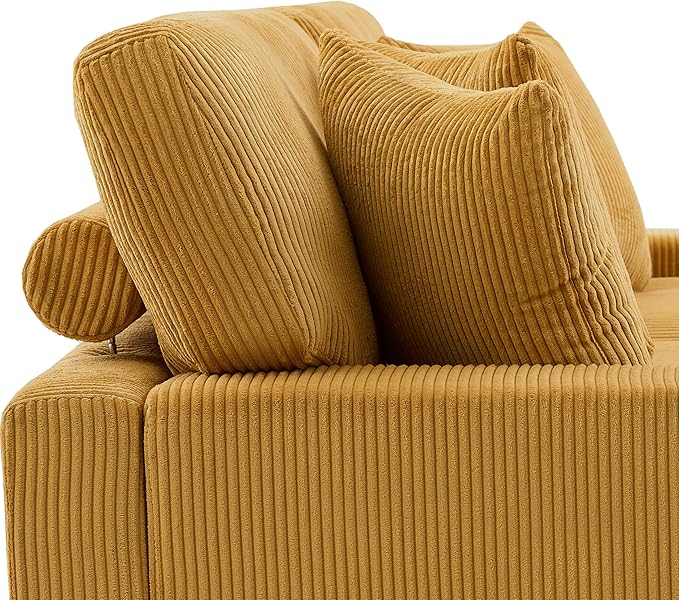 Modular Sectional Couches for Living Room, 82.6" Modern Loveseat 2-Seater Sofa Couch, Upholstered Couches for Living Room Bedroom, Orange