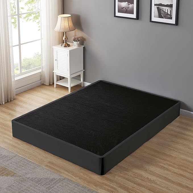 Signature Design by Ashley 10" Mattress Box Spring with Metal Foundation, Sturdy and Durable, Ready to Assemble, Parts and Tools Included, King, Removable Black Fabric Cover
