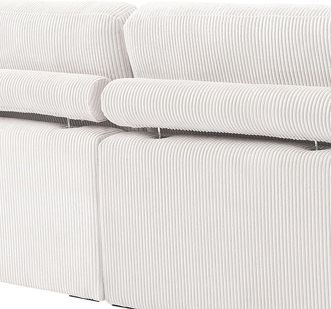 Modular Sectional Couches for Living Room, 118" Modern Upholstered 3-Seater Sofa Couche for Living Room Bedroom, Beige