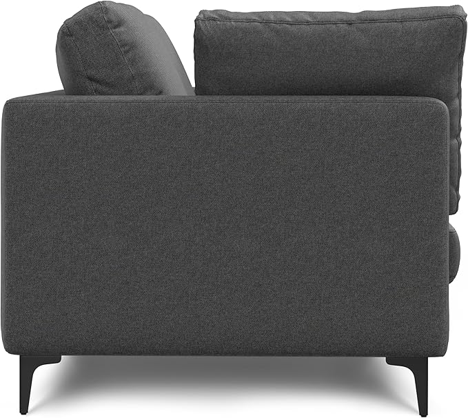 SIMPLIHOME Ava Sofa in 100% Recycled Polyester Tightly Woven Performance Fabric, Pebble Grey, 90-inches Wide, Handcrafted Mid-Century Modern Style Sofa for Living Room or Couch for Family Room