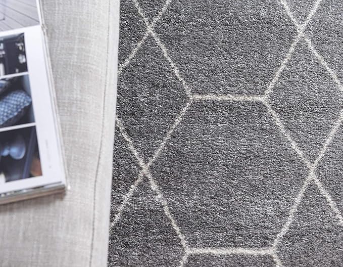 Unique Loom Trellis Frieze Collection Area Rug - Geometric (7' Square, Light Gray/ Ivory)