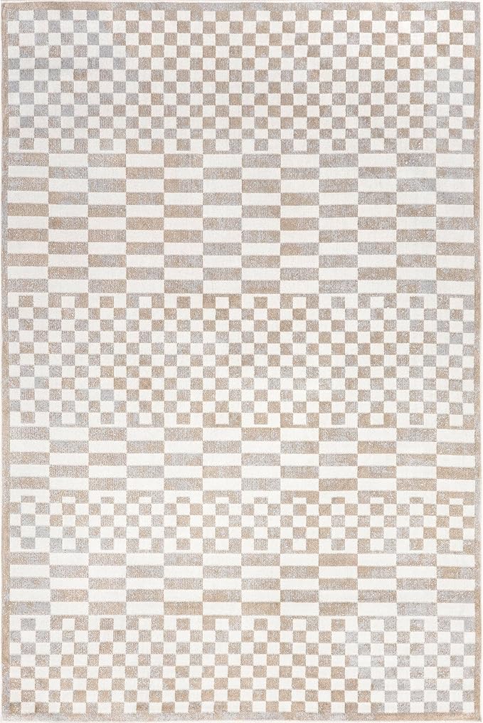 nuLOOM 12' x 15' Machine Washable Stain-Resistant Area Rug Medium Profile for Living Room, Bedroom, and Dining Room, Nikita Beige