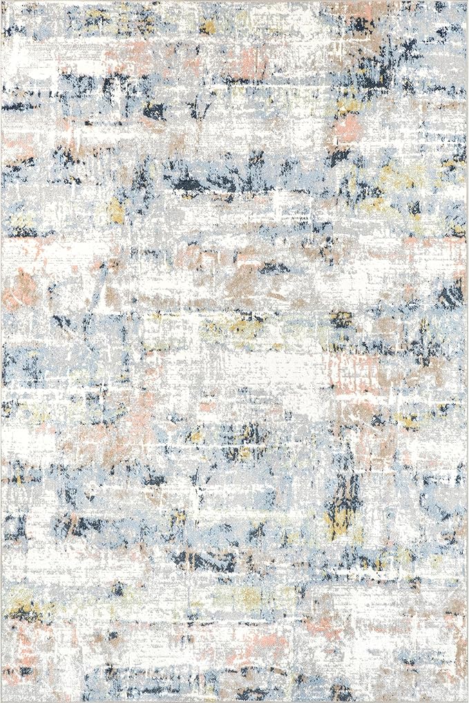 nuLOOM 10' x 14' Machine Washable Stain-Resistant Area Rug Medium Profile for Living Room, Bedroom, and Dining Room, Aaliyah Blue Multicolor