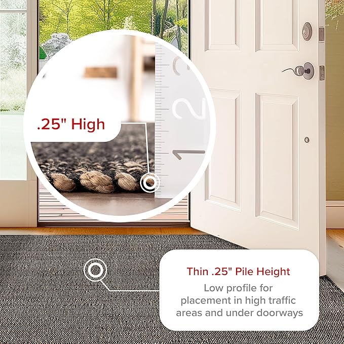nuLOOM 2'6" x 8' Elfriede Jute & Cotton Hand Woven Area Rug, Charcoal, Solid Rustic Farmhouse Style, Weaved Design, Natural Fiber, For Bedroom, Living Room, Dining Room, Hallway, Office, Entryway