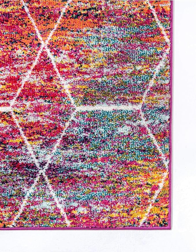 Unique Loom Trellis Frieze Collection Area Rug - Geometric (8' x 10', Multi/ Ivory)
