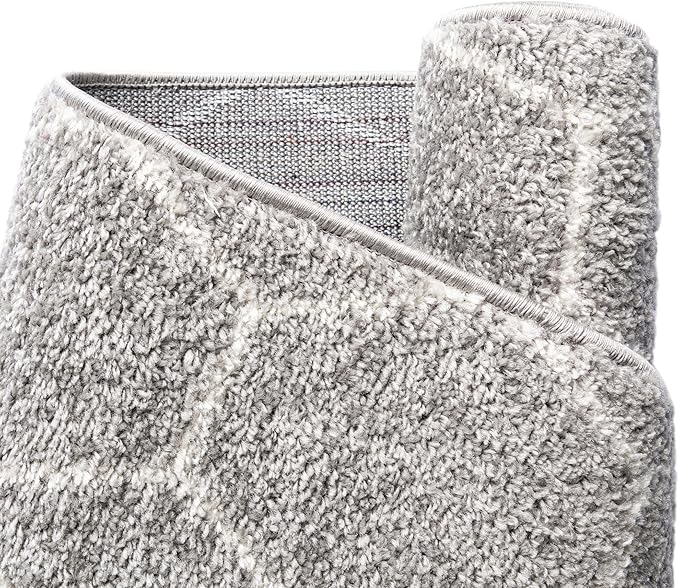 Unique Loom Trellis Frieze Collection Area Rug - Geometric (6' 1" x 9', Light Gray/ Ivory)