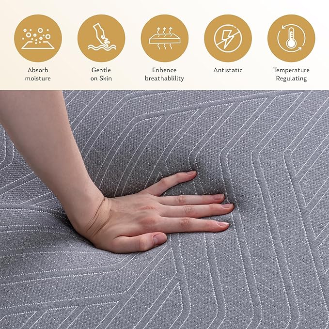 MLILY EGOHOME 10 Inch Full Mattress, Copper Gel Cooling Memory Foam Mattress for Back Pain Relief,Therapeutic Double Mattress Bed in a Box, Made in USA, CertiPUR-US Certified, 54x75x10 Black