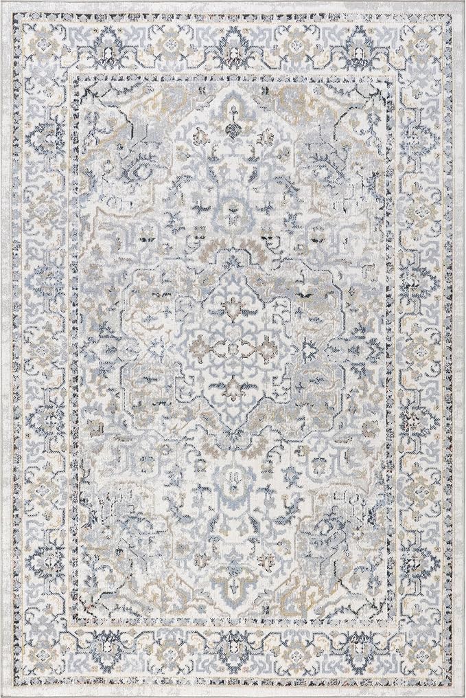 nuLOOM 10' x 14' Machine Washable Stain-Resistant Area Rug Medium Profile for Living Room, Bedroom, and Dining Room, Cady Blue