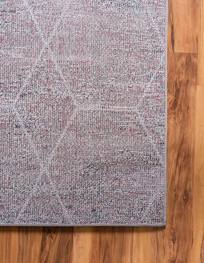 Unique Loom Trellis Frieze Collection Area Rug - Geometric (2' x 13' Runner, Blue Multi/ Ivory)