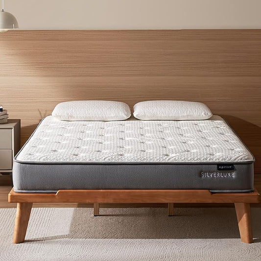 EPITEX Silverluxe Twin Mattress, 8 Inch Gel Memory Foam Twin Mattress in a Box, Individual Pocket Spring for Low Motion Transfer, Medium Firm, Gray