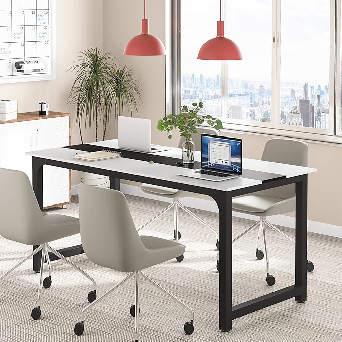 Tribesigns Modern Computer Desk, 70.8 x 31.5 inch Large Office Desk Computer Table Study Writing Desk Workstation for Home Office, Conference Room