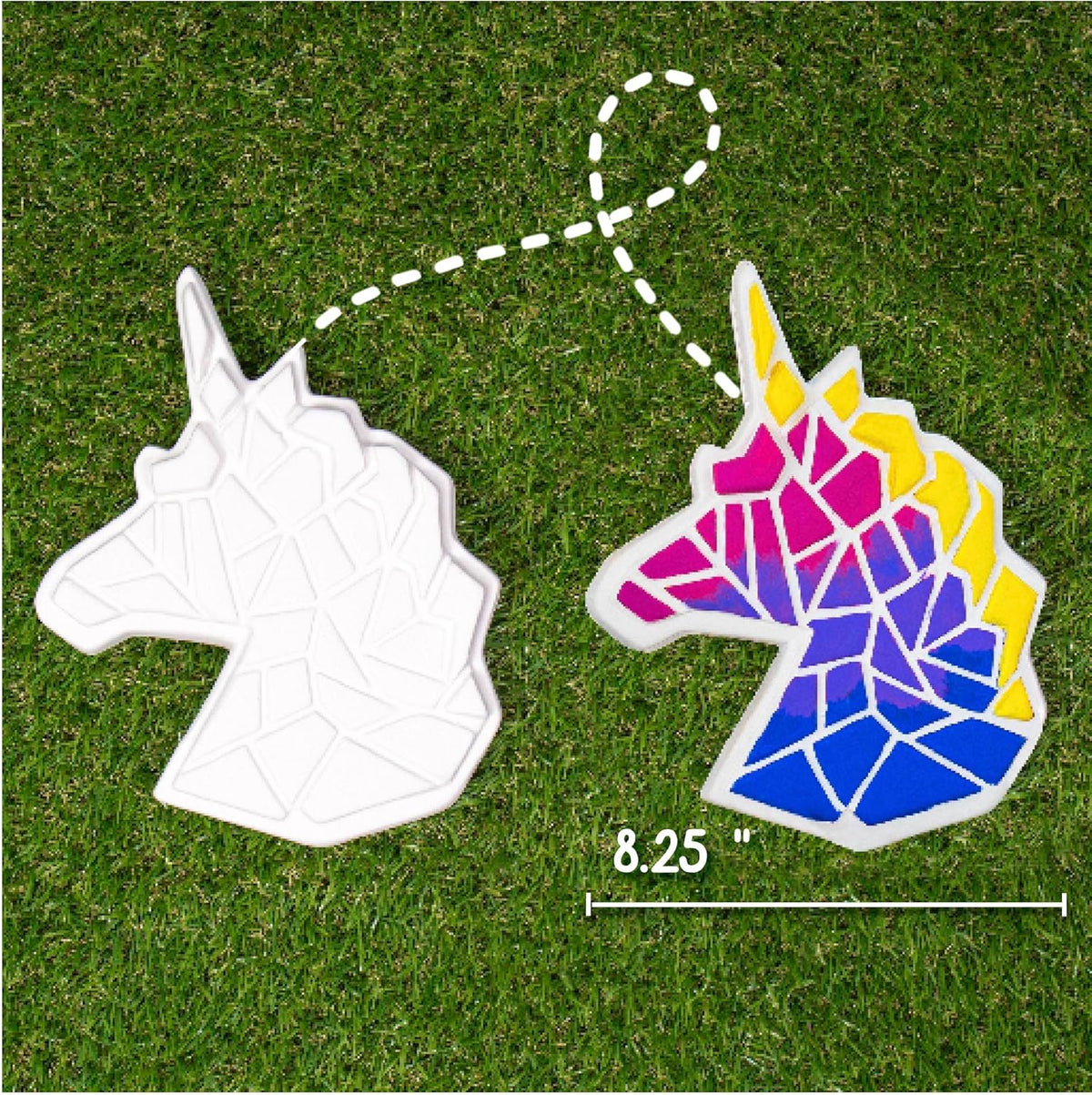 Creative Roots Mosaic Unicorn Stepping Stone, Includes 7-Inch Ceramic Stone & 6 Vibrant Paints, DIY Garden Stepping Stone Kit for Kids Ages 6+