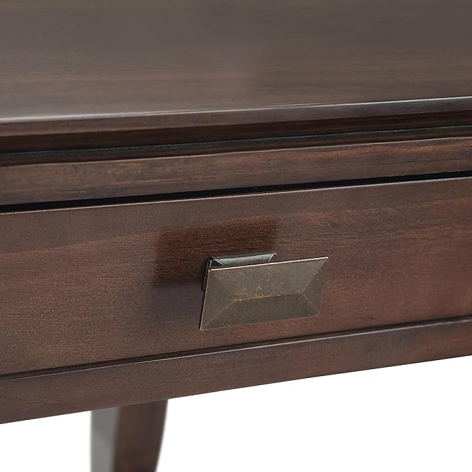 SIMPLIHOME Artisan SOLID WOOD 21 inch Wide Square Transitional End Side Table in Tobacco Brown for the Living Room and Bedroom