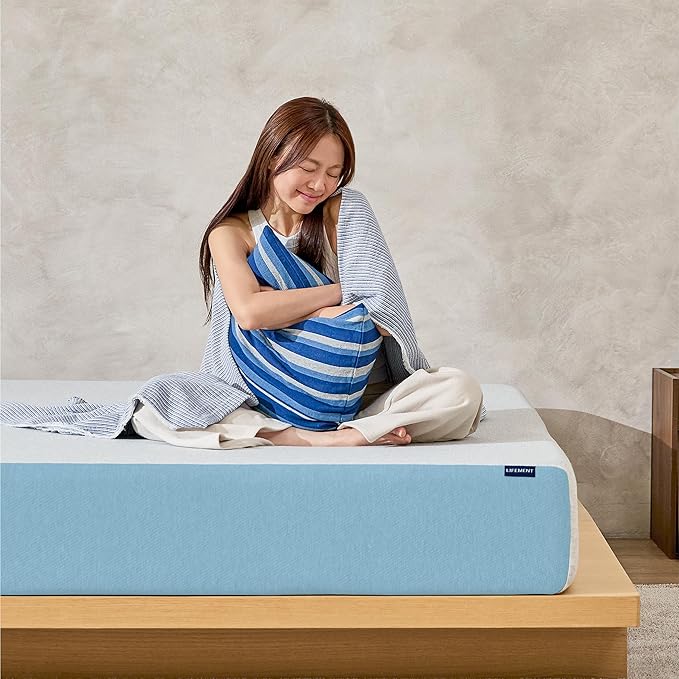 LIFEMENT Basic Twin Cooling Gel Infused Memory Foam Mattress in a Box | Medium Firm Bed, Fiberglass Free, Certified Pressure Relief Foam, Cooling Comfort Sleep, 10 Inch