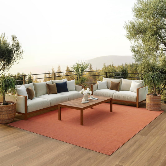 Nourison Home Positano 7' x 10' Terracotta Fabric Modern Area Rug (7' x 10')