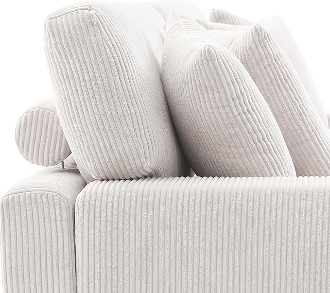 Modular Sectional Couches for Living Room, 118" Modern Upholstered 3-Seater Sofa Couche for Living Room Bedroom, Beige