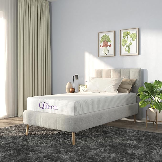 NapQueen Twin Mattress, 14 Inch Charcoal Memory Foam Mattress, Twin Bed Mattress in a Box, CertiPUR-US Certified, Medium Firm, Breathable Soft Fabric Cover
