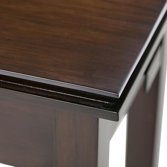 SIMPLIHOME Artisan SOLID WOOD 14 inch Wide Rectangle Transitional Narrow End Side Table in Russet Brown for the Living Room and Bedroom