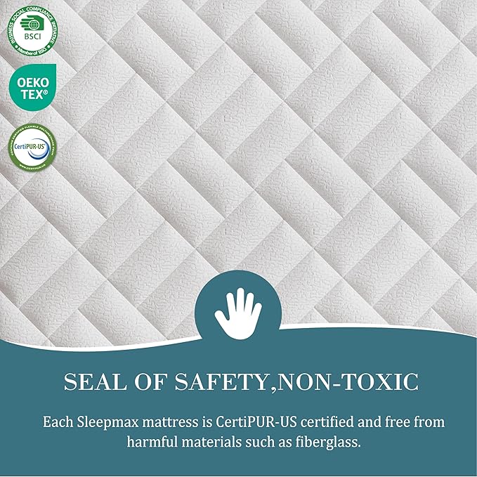 Sleepmax Extra Firm King Mattress 14 Inch - Deep Sleep Hybrid Mattress Pain Relief - Bed in a Box for Back & Side Sleeper - Extra Lumbar & HIPS Support - CertiPUR-US Certified, 365-Night Trial