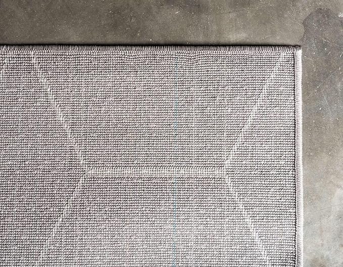 Unique Loom Trellis Frieze Collection Area Rug - Geometric (5' 1" x 8', Light Gray/ Ivory)