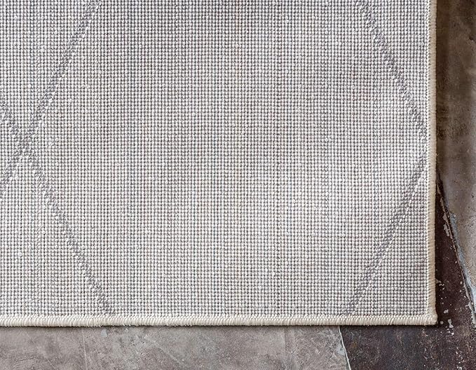 Unique Loom Trellis Frieze Collection Area Rug - Geometric (9' x 12' 2", Ivory/ Gray)