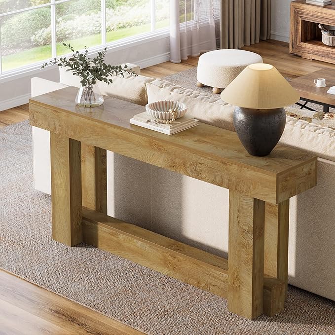 Tribesigns 63-Inch Wood Console Table, 2-Tier Narrow Long Farmhouse Entryway Table for Living Room, Hallway, Entrance