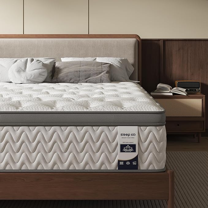 Twin Mattress 12 Inch – Hybrid Mattresses for Back Pain, Extra Lumbar & Shoulder Support, Fiberglass-Free & No Odor, 365-Night Trial