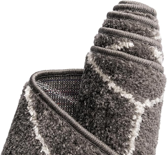 Unique Loom Trellis Frieze Collection Area Rug - Geometric (4' Square, Dark Gray/ Ivory)