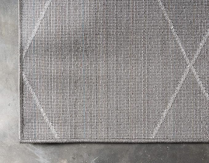 Unique Loom Trellis Frieze Collection Area Rug - Geometric (3' 3" x 5' 3", Dark Gray/ Ivory)