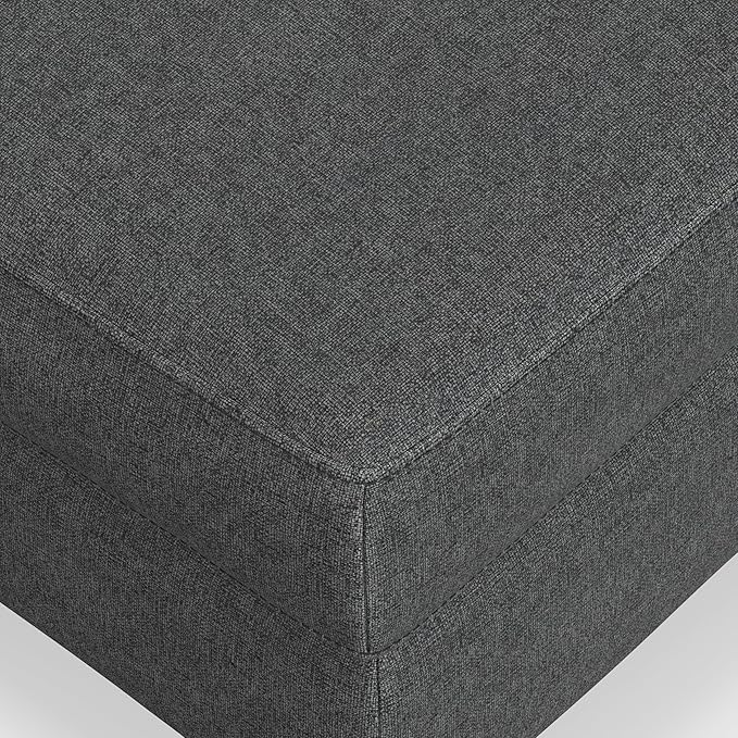 SIMPLIHOME Ava Corner Sectional Sofa in 100% Recycled Polyester Tightly Woven Performance Fabric, Pebble Grey, 102-inches Wide, Handcrafted Mid-Century Modern Style L-Shaped Couch for Living Room