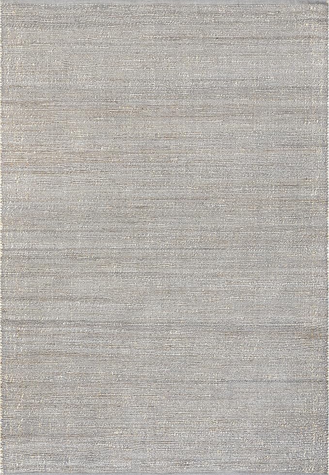 nuLOOM 2'6" x 6' Elfriede Jute & Cotton Hand Woven Area Rug, Elfriede Grey, Solid Rustic Farmhouse Style, Weaved Design, Natural Fiber, for Bedroom, Living Room, Dining Room, Hallway, Office, Entryway