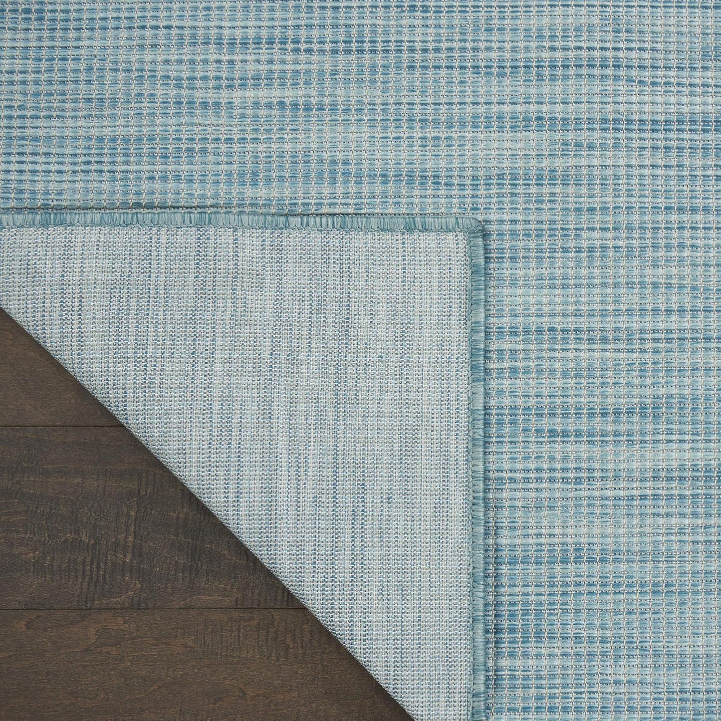 Nourison Positano Indoor/Outdoor Aqua 8' x Round Area Rug, Easy Cleaning, Non Shedding, Bed Room, Living Room, Dining Room, Backyard, Deck, Patio (8 Round)