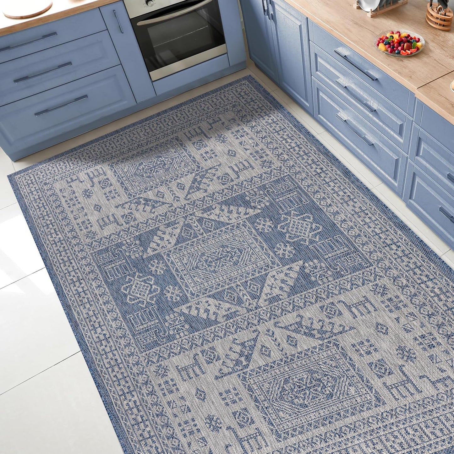 Keen Home Design Terrace Outdoor Area Rug - 8x10 Washable Indoor/Outdoor Rug for Patio, Kitchen, Balcony, Beach, Garden, Deck and Porch, Size: 7'7"x10'
