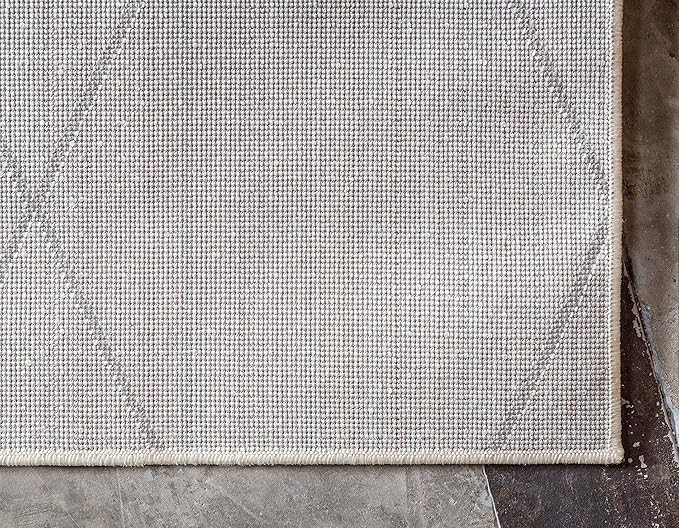 Unique Loom Trellis Frieze Collection Area Rug - Geometric (8' x 11', Ivory/ Gray)